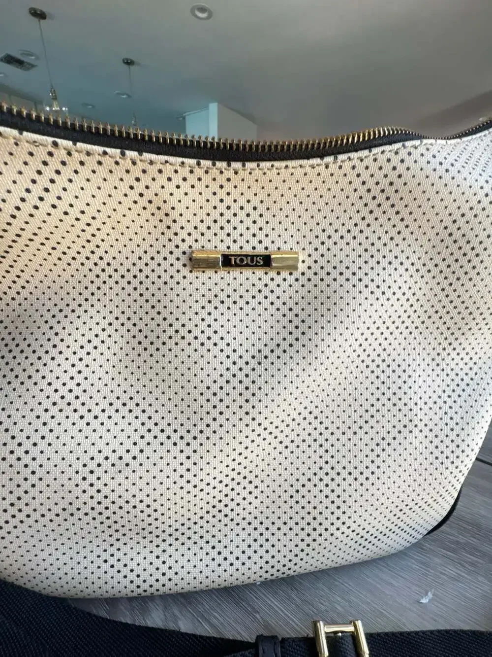 TOUS Perforated Hobo Shoulder Bag with Pink Lining